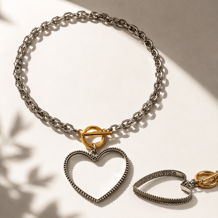 Love Always Open Heart Choker Necklace