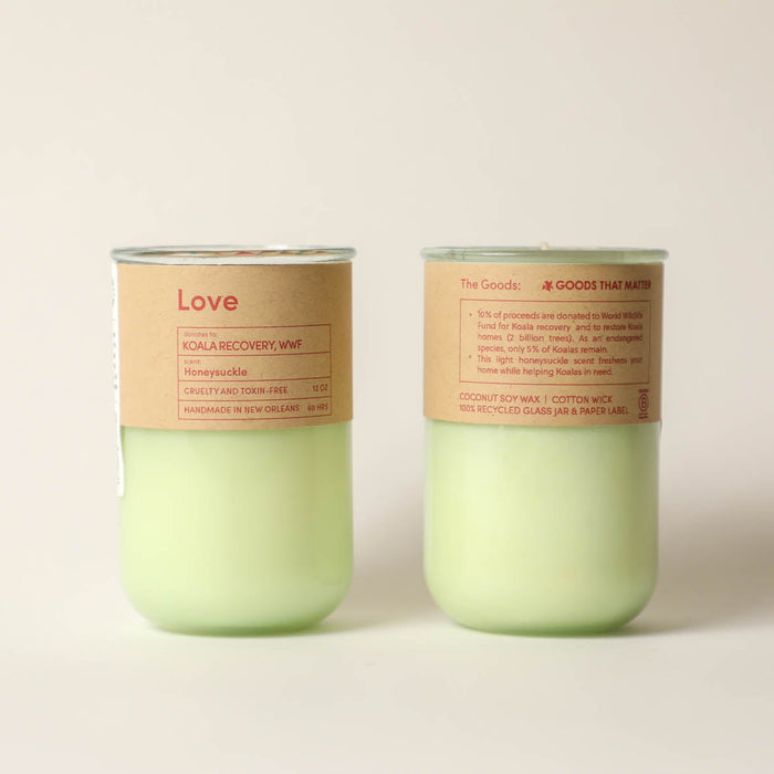 Love Candle - a light, spring-y Honeysuckle Scented candle
