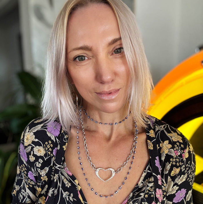 Love Open Heart Choker Necklace