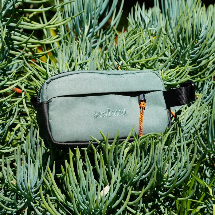 MajiTex Mini Crossbody Bag - Green pouch with 'sealand' branding