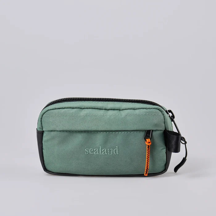 MajiTex Mini Crossbody Bag - Green pouch with black zipper and orange pull tab
