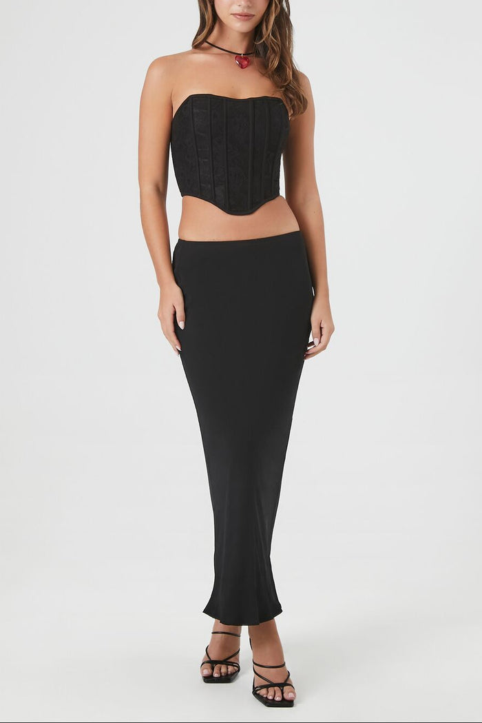Mesh Corset Tube Crop Top