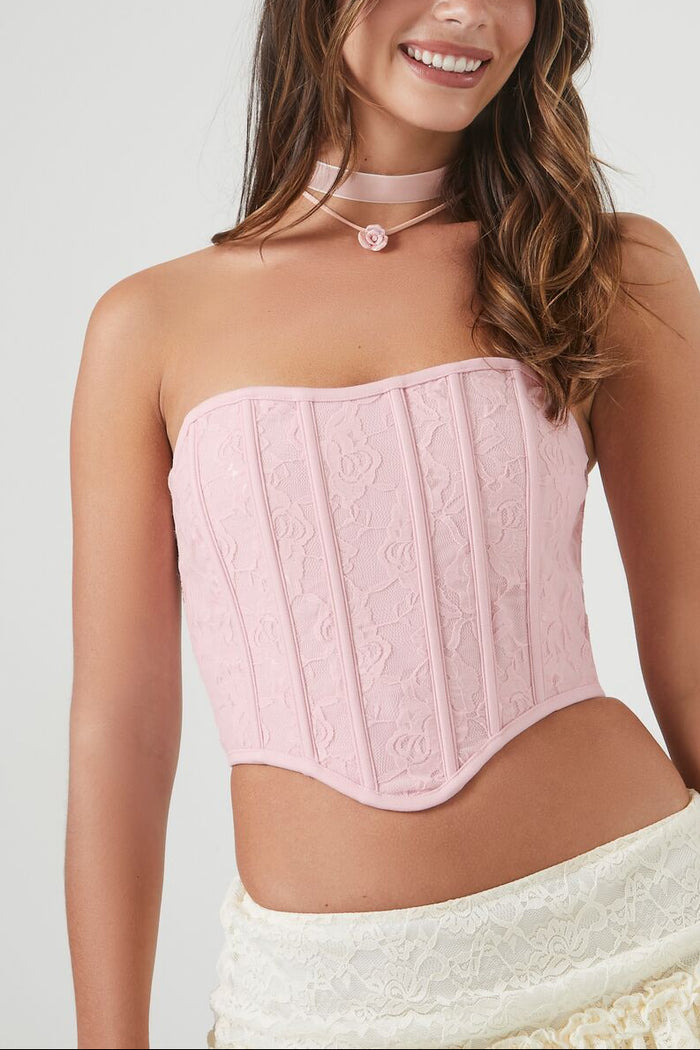 Mesh Corset Tube Crop Top