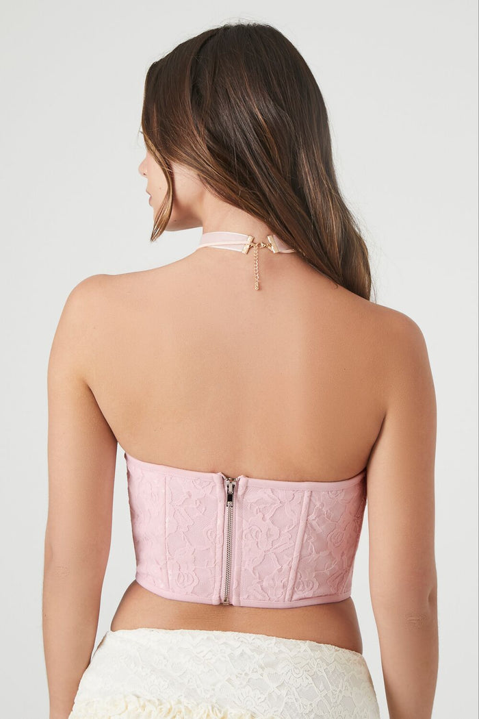 Mesh Corset Tube Crop Top