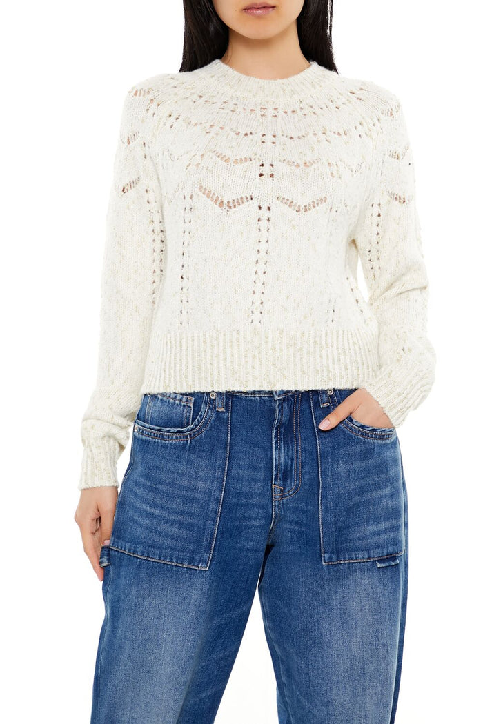 Metallic Pointelle Sweater
