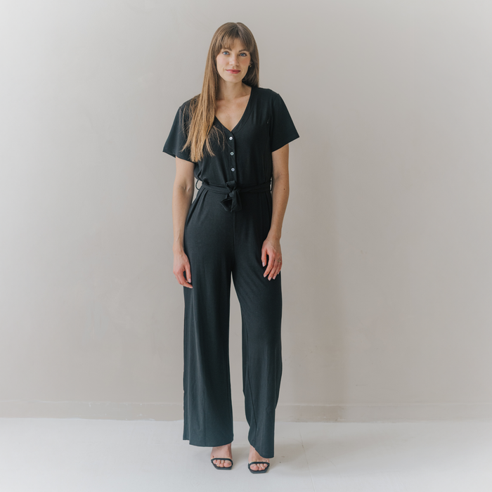 Milan Breastfeeding Black Jumpsuit