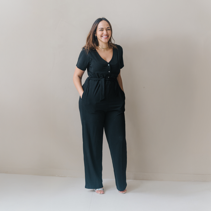 Milan Breastfeeding Black Jumpsuit