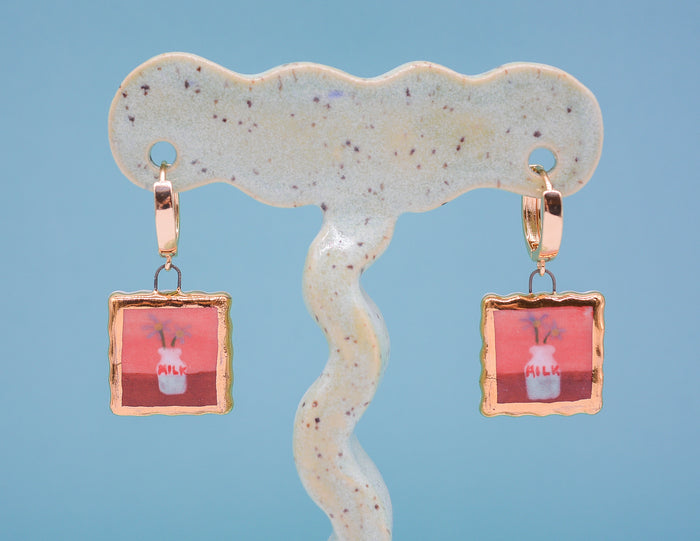 Milk Bottle Portrait Earrings