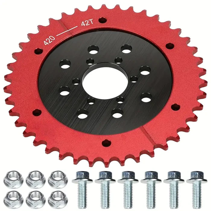 Mini Bike Split Sprocket adaptor & 420 Chain sprocket 42T kit
