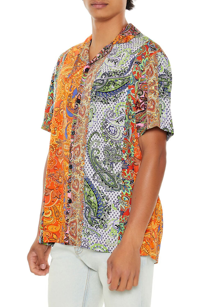 Mixed Paisley Print Rayon Shirt