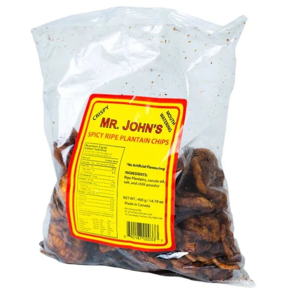 Mr. John's Spicy Ripe Plantain Chips 400g - Yado African & Caribbean Market
