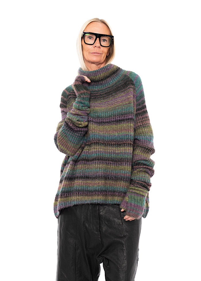 MULTICOLOUR STRIPE FINGERLESS CUFF