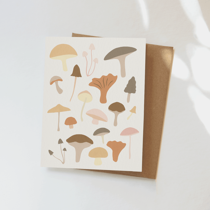 Mushrooms Greeting Card: Single Card