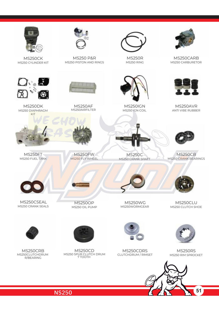 Nguni Chainsaw – MS250 Cylinder Kit