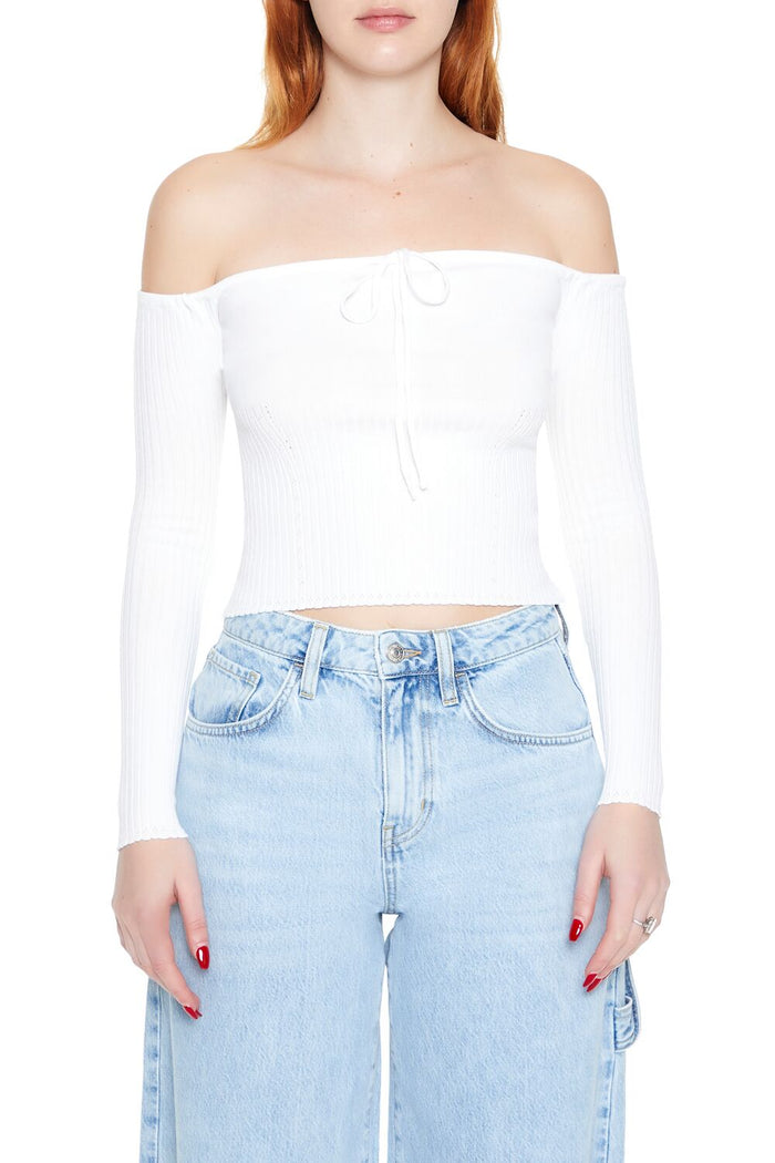 Off-the-Shoulder Sweater-Knit Top