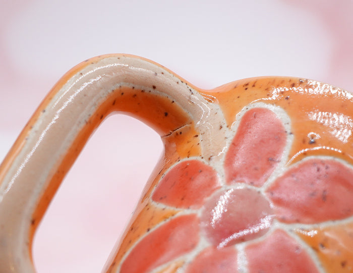 Orange Floral Mug