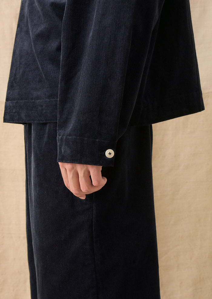 Organic Cord Smock Popover Shirt | Midnight