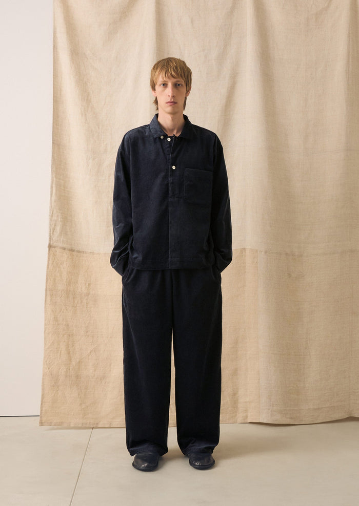 Organic Cord Smock Popover Shirt | Midnight