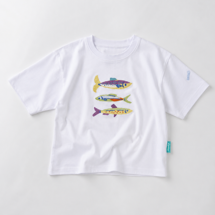 Oversized Kid's T-Shirt White Fish Stack