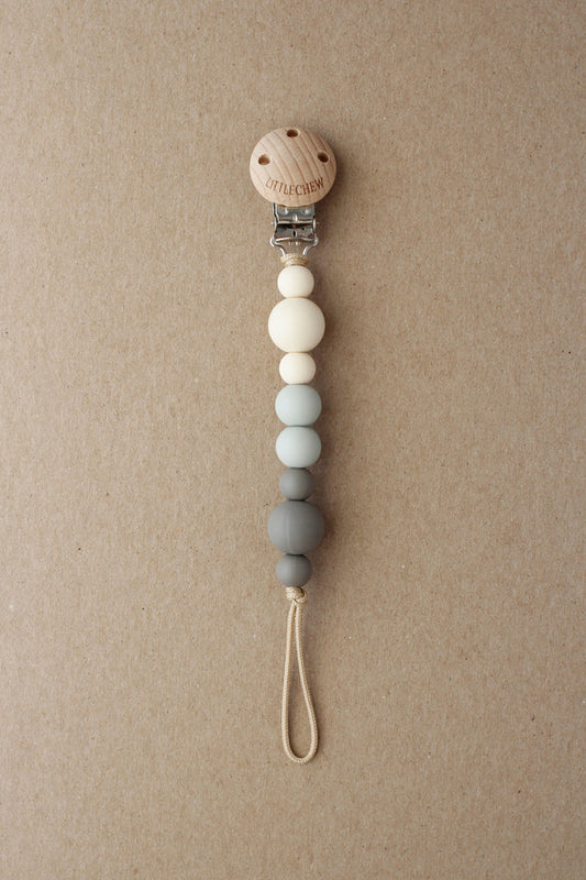 Baby Pacifier Clip - Kira | Onyx littleCHEW