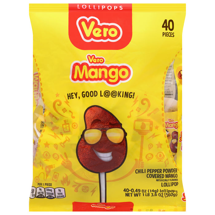 Paletas de mango enchiladas Vero, 40 paletas de 0.49 oz c/u