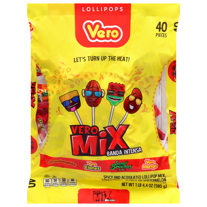 Paletas Vero Mix de fresa, mango o sandía, 40 piezas