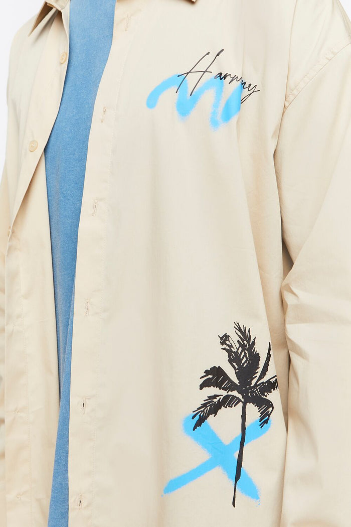 Palm Tree Print Graphic Shirt