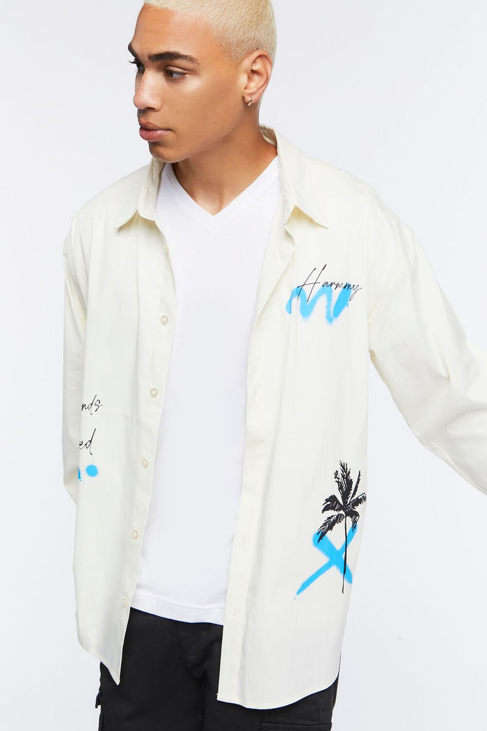 Palm Tree Print Graphic Shirt