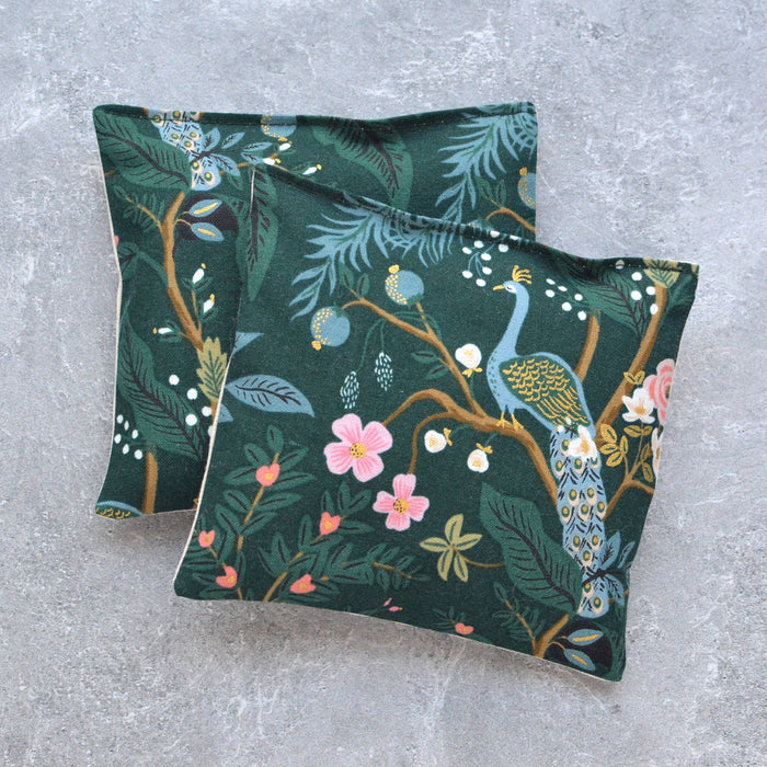Peacock Garden Deep Teal Cotton Lavender Sachet Bundle