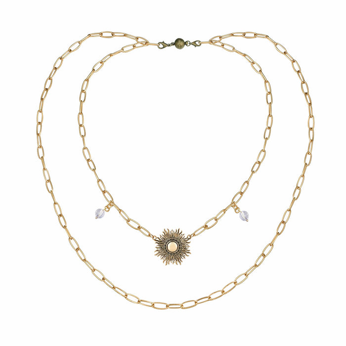 Perfectly Imperfect Sunburst Long Chain Necklace