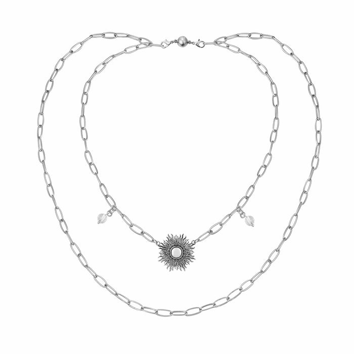 Perfectly Imperfect Sunburst Long Chain Necklace