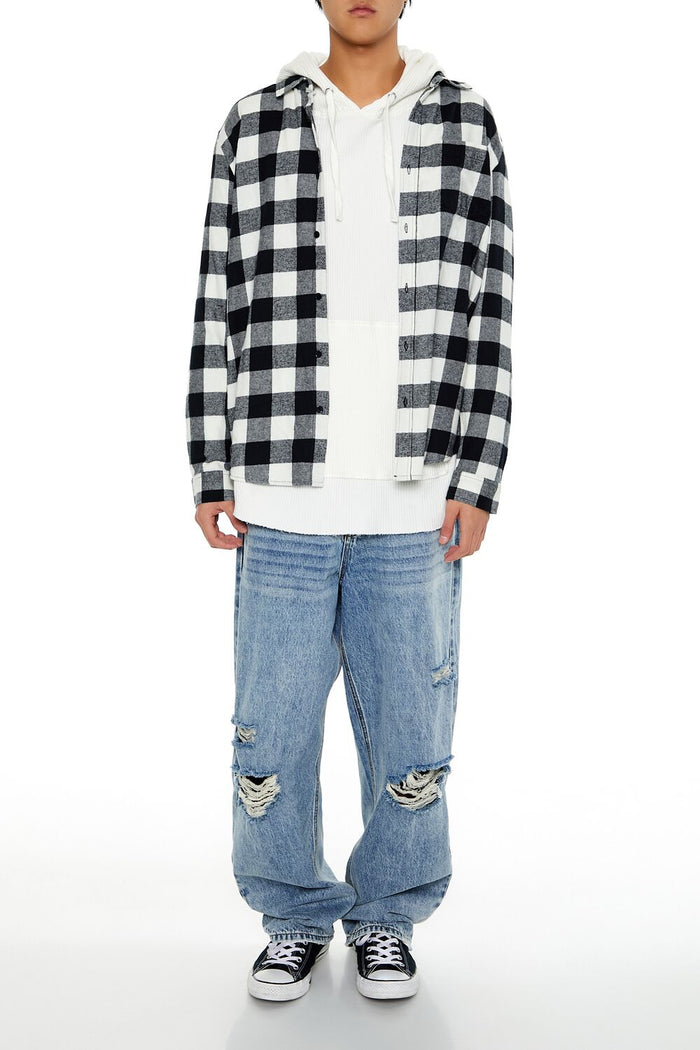 Plaid Curved-Hem Shirt