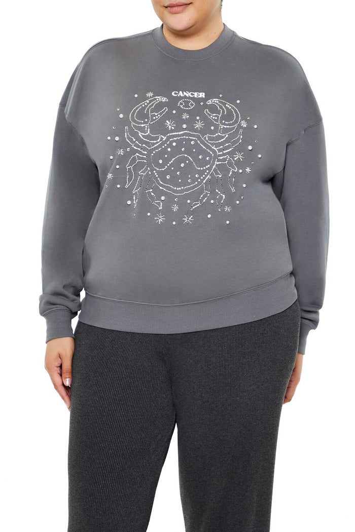 Plus Size Beaded Cancer Pullover