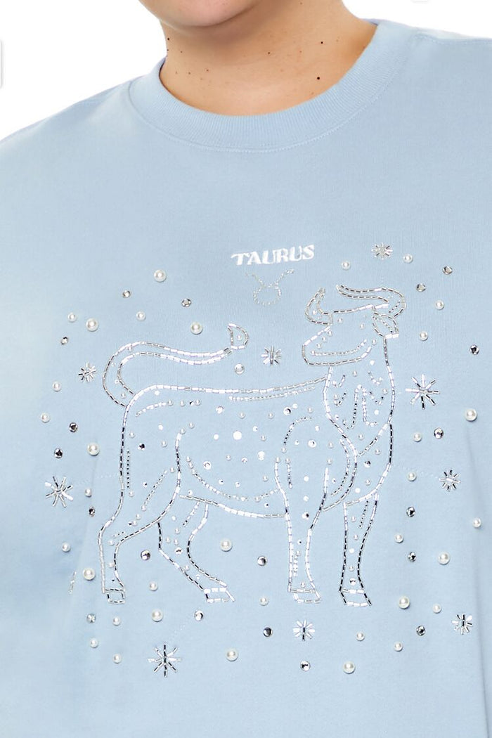 Plus Size Beaded Taurus Pullover