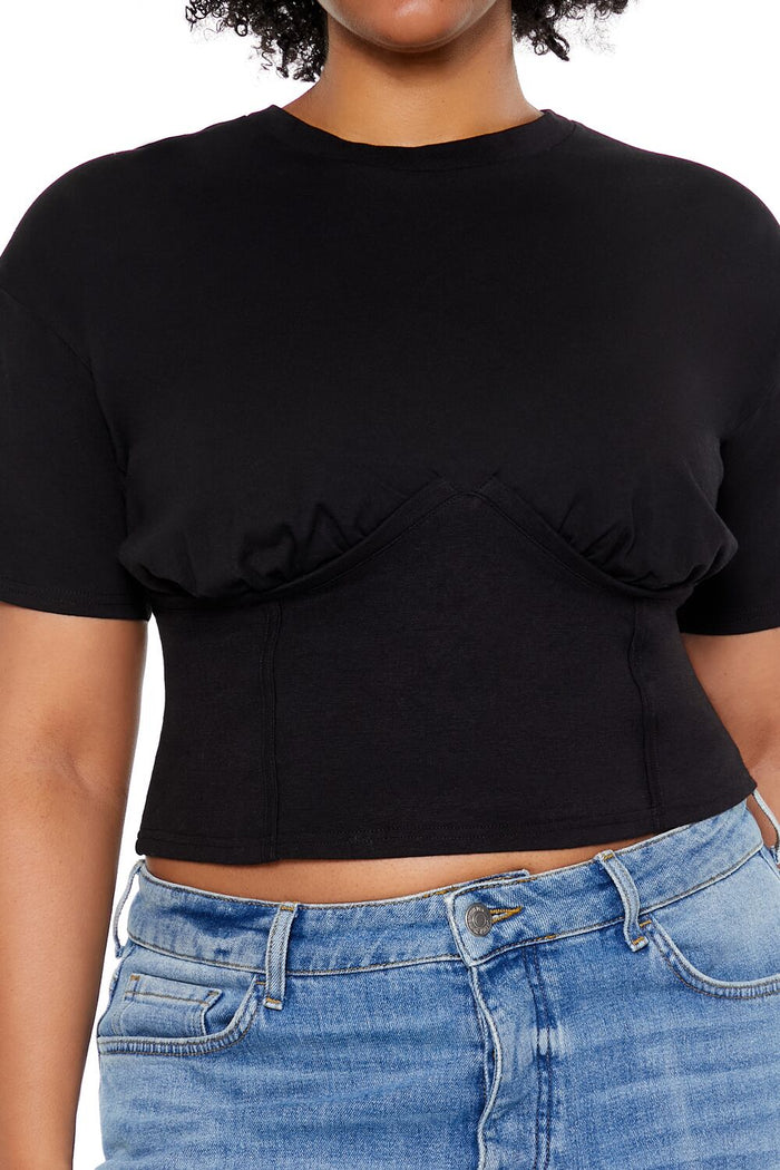 Plus Size Cropped Bustier Tee