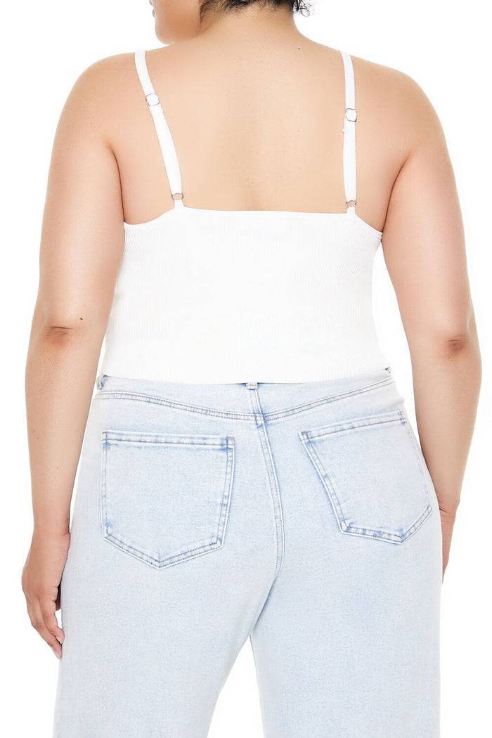 Plus Size Embroidered Sweater-Knit Cami