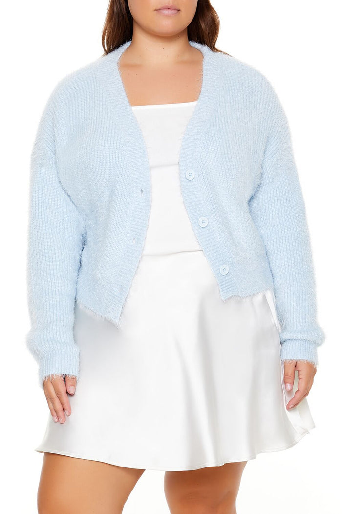 Plus Size Fuzzy Cardigan Sweater