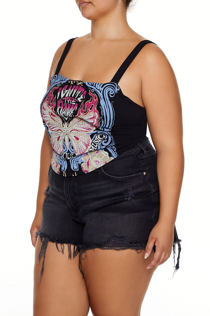 Plus Size Ignite the Flame Crop Top