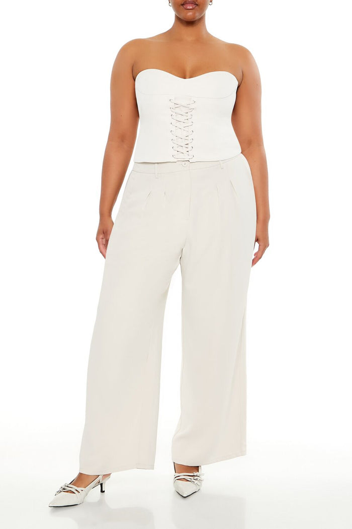 Plus Size Lace-Up Tube Top