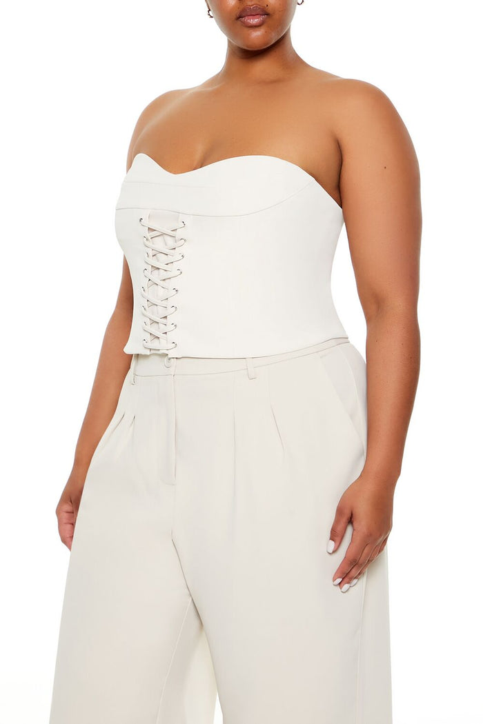Plus Size Lace-Up Tube Top