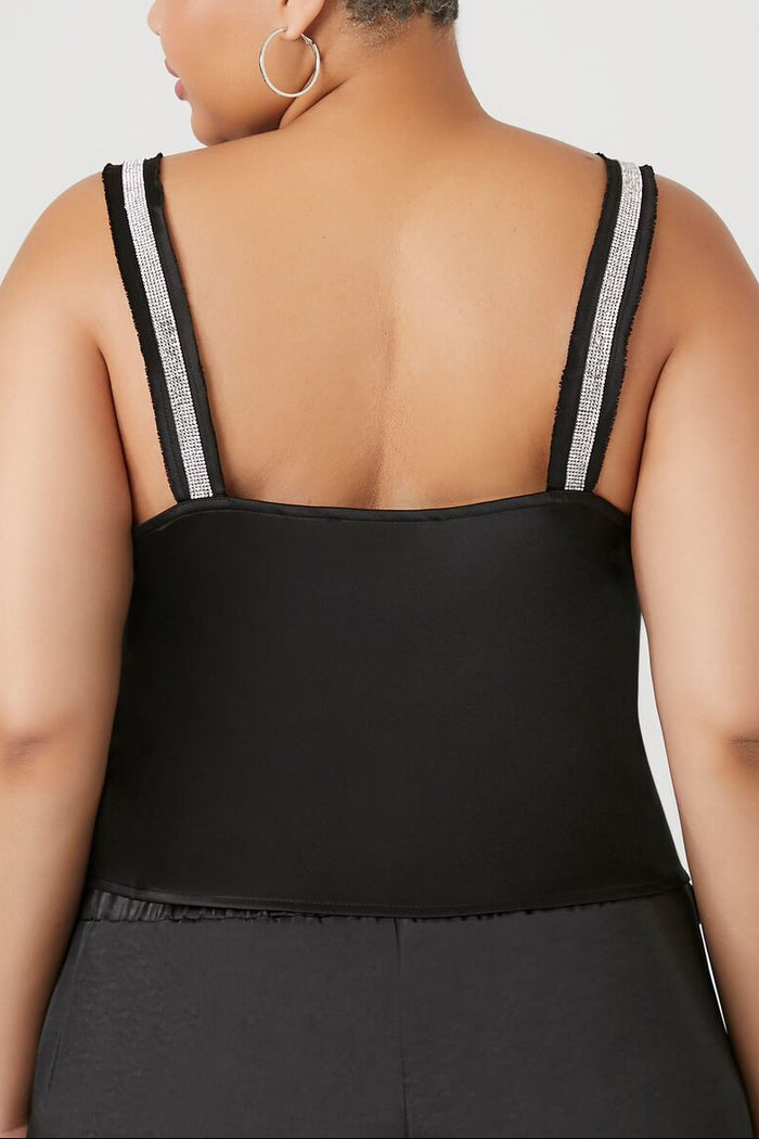 Plus Size Rhinestone-Trim Cami