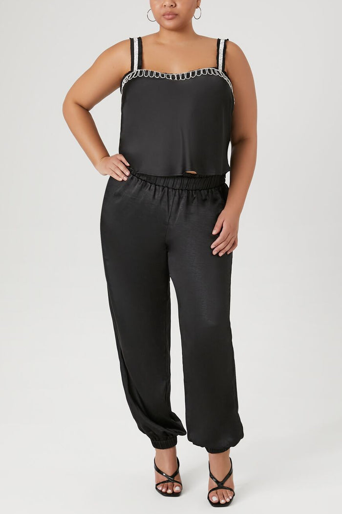 Plus Size Rhinestone-Trim Cami