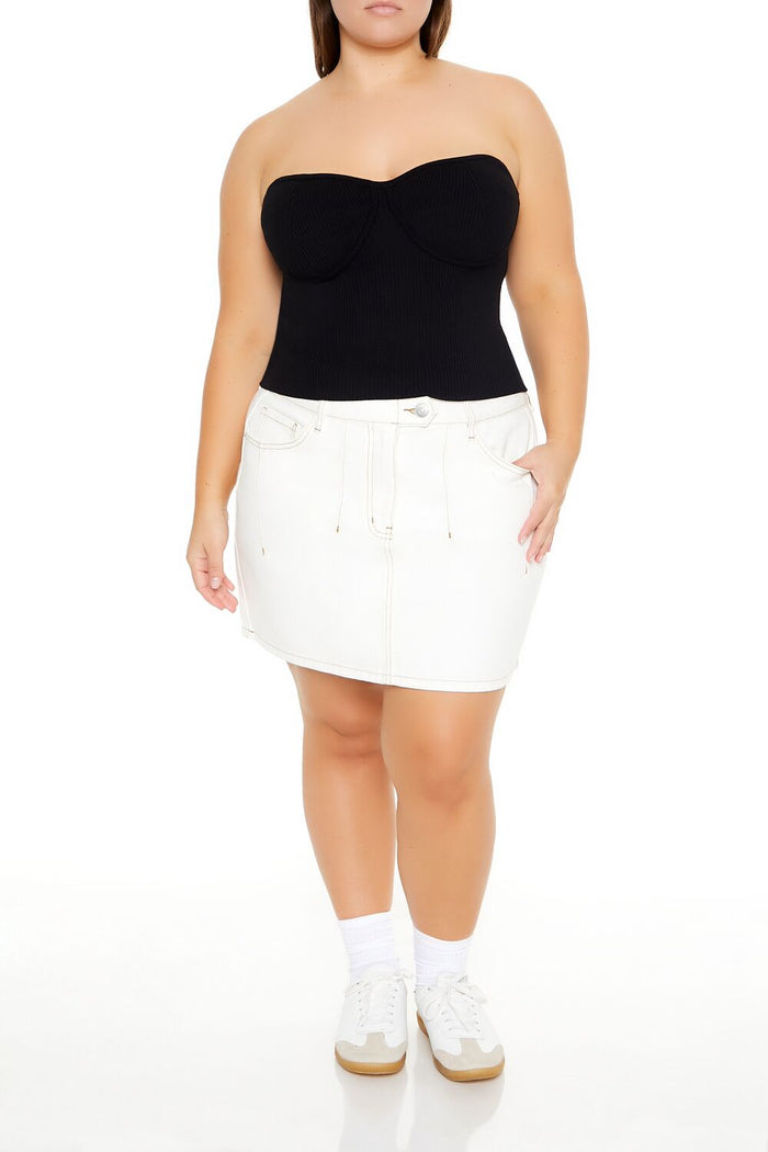 Plus Size Sweater-Knit Tube Top