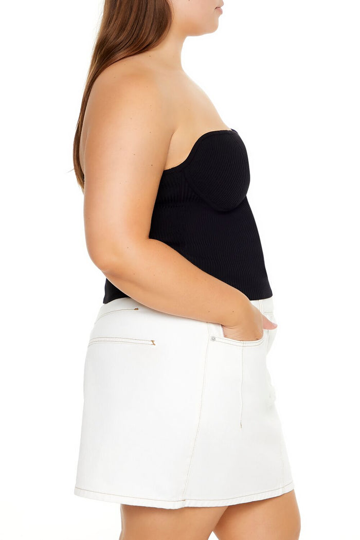 Plus Size Sweater-Knit Tube Top