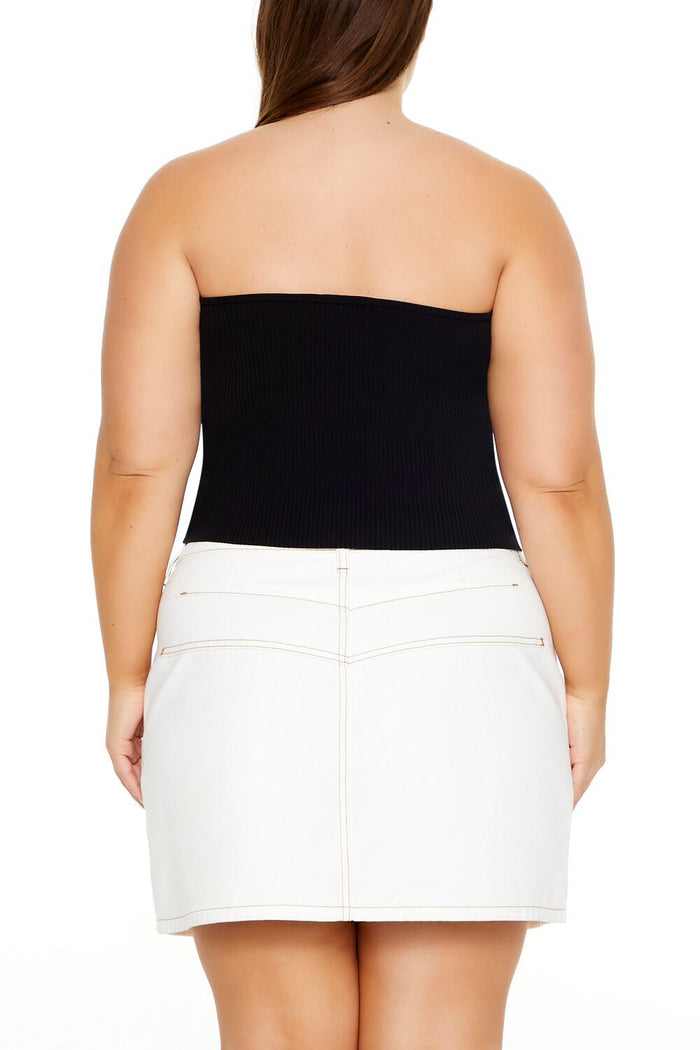 Plus Size Sweater-Knit Tube Top