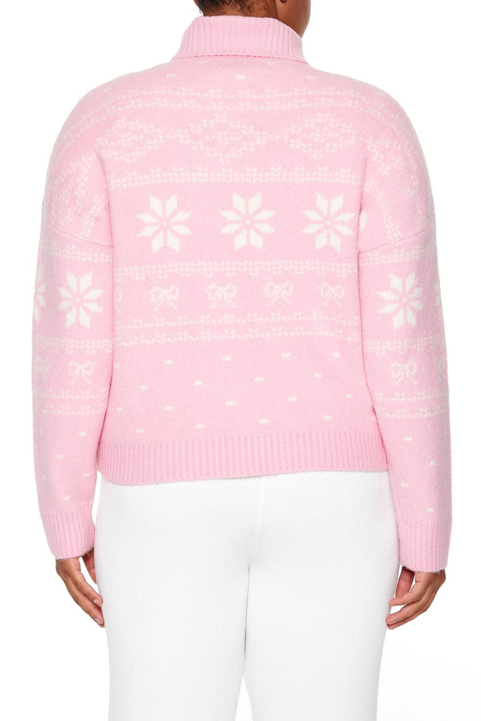 Plus Size Turtleneck Fair Isle Sweater