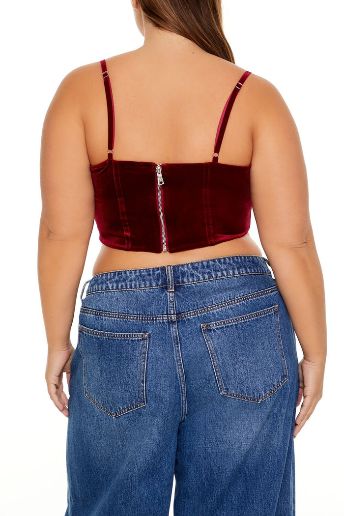 Plus Size Velvet Cropped Cami