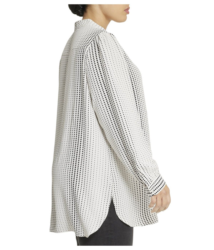 Plus Size Women's Florentine Poet Blouse with Dot Print Design