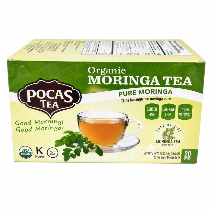 Pocas Tea Organic Pure Moringa Tea Bags | Herbal Tea - Yado African & Caribbean Market