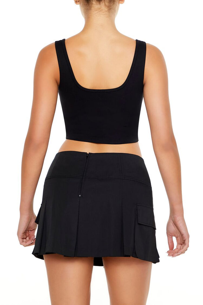 Ponte Knit Corset Crop Top